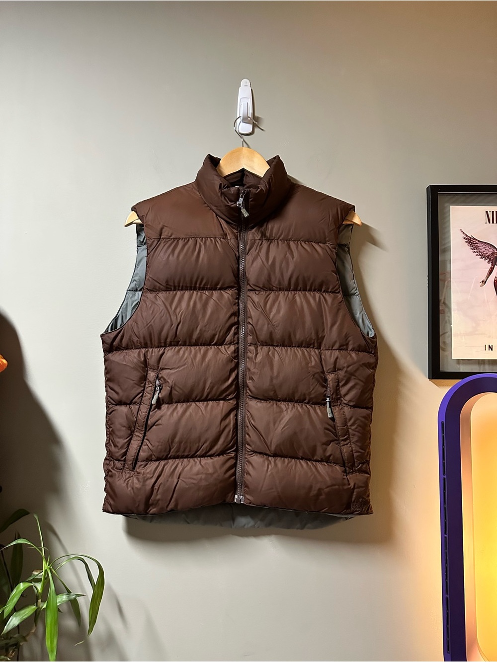 Women’s Brown Quilted Puffer Vest - Lightweight Insulated Vest